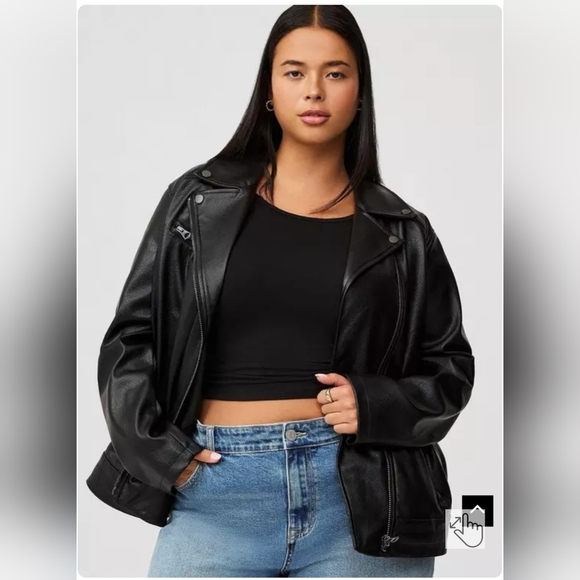 torrid Jackets & Blazers - Torrid Faux Leather Relaxed Moto Jacket